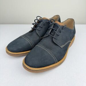 Clarks Men's Atticus LT Lace Blue Leather Oxford Shoes Size 7.5M EUC